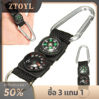 ZTOYL เครื่องมือสำหรับการตั้งแคมป์กลางแจ้งพวงกุญแจโลหะขนาดเล็กแบบมีเข็มทิศเข็มทิศเข็มทิศแบบตะขอแขวนสำหรับเล่นกีฬา