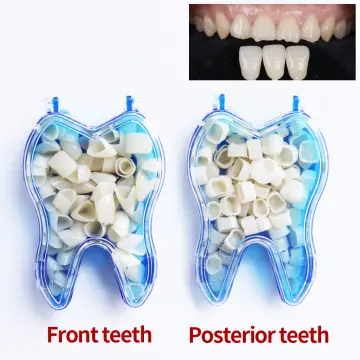 60Pcs/Box Dental Resin Molar Anterior Temporary Crown Porcelain Teeth Caps  Cover