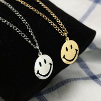 2022 New INS Silver Color Punk Clavicle Vintage Necklace For Women Fashion Smile Pendant Hip-Hop Party Jewelry Gifts