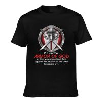 Premium Quality Full Armor Of God Bible Quotes Ephesians Inspirational Father/Dad Cotton Summer T-Shirt