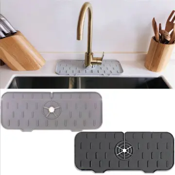 3pcs Faucet Absorbent Mat Faucet Counter Sink Absorbent Pad Faucet Drying Mat for Kitchen Bathroom Faucet Counter Sink Water Stains Prevent,Black