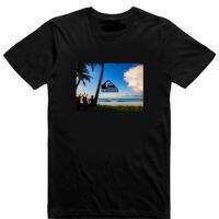 2023 Newrp Tee Curl เสื้อยืดผู้ชาย Black Wave Palm Trees โลโก้ Surfer Graphic Tee Men