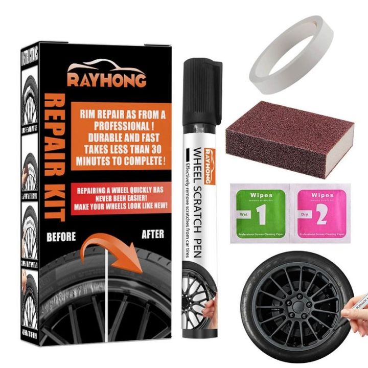 car-diy-alloy-wheel-repair-adhesive-kit-general-purpose-black-paint-fix-tool-for-car-auto-rim-dent-scratch-care-accessories