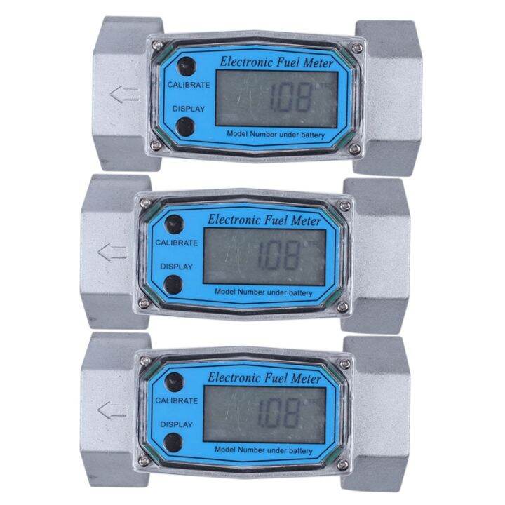 3x Digital Flowmeter K24 Electronic Liquid Turbine Meter