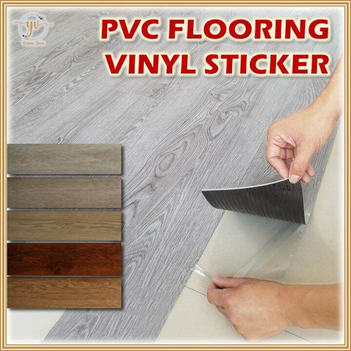 PVC Vinyl Flooring Sticker 2.5mm Wood Pattern Waterproof Pelekat Vinyl
