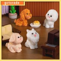 GOTORADE เครื่องประดับสวนประดับ ตุ๊กตารูปสัตว์ เดสก์ท็อป ขนาดเล็กมากๆ การจัดสวนขนาดเล็ก น่ารักน่ารักๆ ดีไอวาย ประติมากรรมรูปสุนัข ของตกแต่งบ้าน