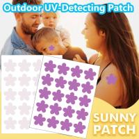 20pcs 15mm Diameter Small Flower Applying Sunscreen Changing Test Patch UV Color Sticker UV Detection L2O0