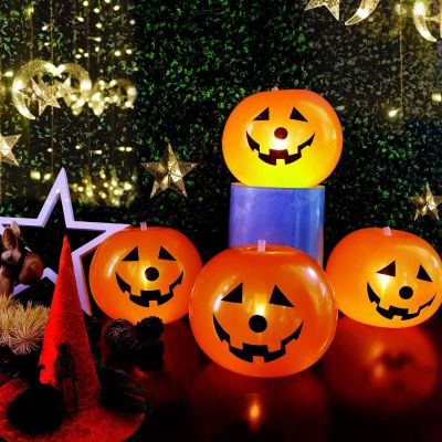 20Pcs Halloween Pumpkin Balloons,Halloween Holiday Indoor Outdoor Yard Lawn Trees Courtyard Garden Home Party Scary Decorations