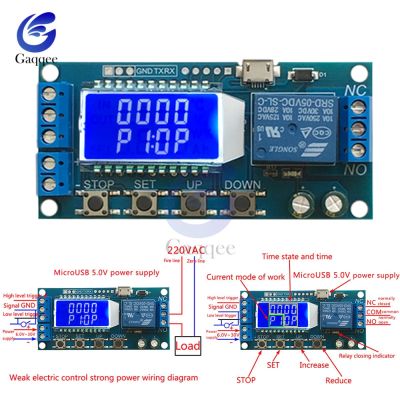 【Worth-Buy】 บอร์ดโมดูลรีเลย์หน่วงเวลาเวลาจอแสดงผลดิจิตอลไมโคร Usb Dc 6-30V 12V โมดูลวงจรทริกเกอร์มัลติฟังก์ชั่นควบคุม