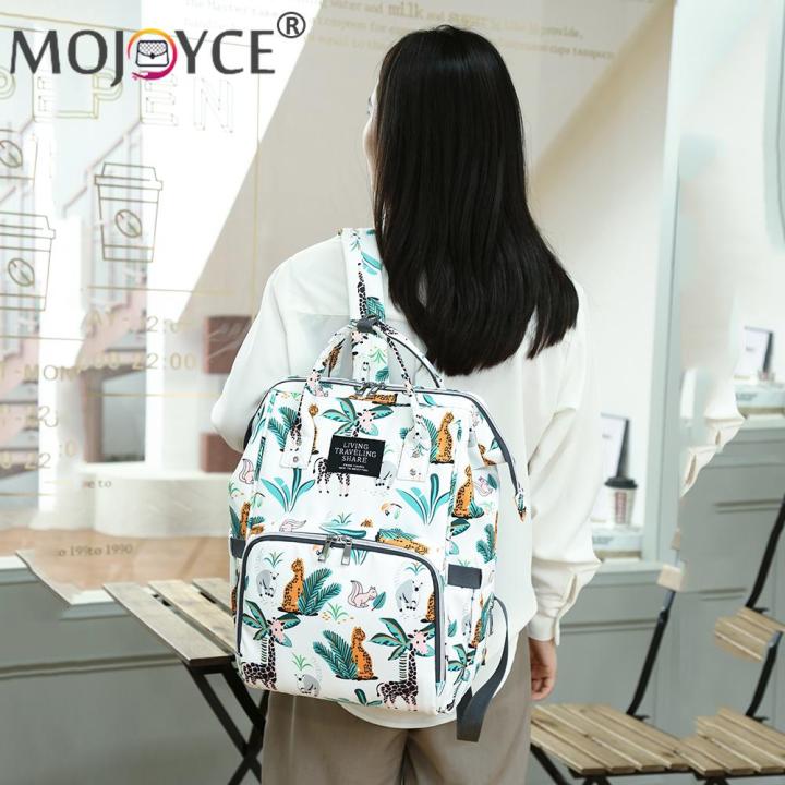 daily-women-animal-printing-mummy-bag-large-waterproof-dirt-repellent-diaper-stroller-bag-multifunctional-mummy-bag