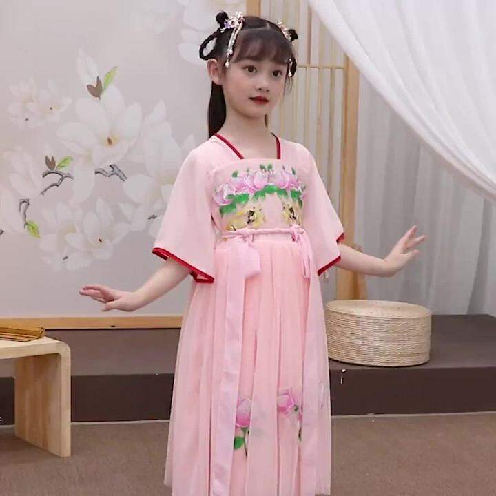 Children's Han Chinese Costume Girls' Dresses Summer Princess Dress