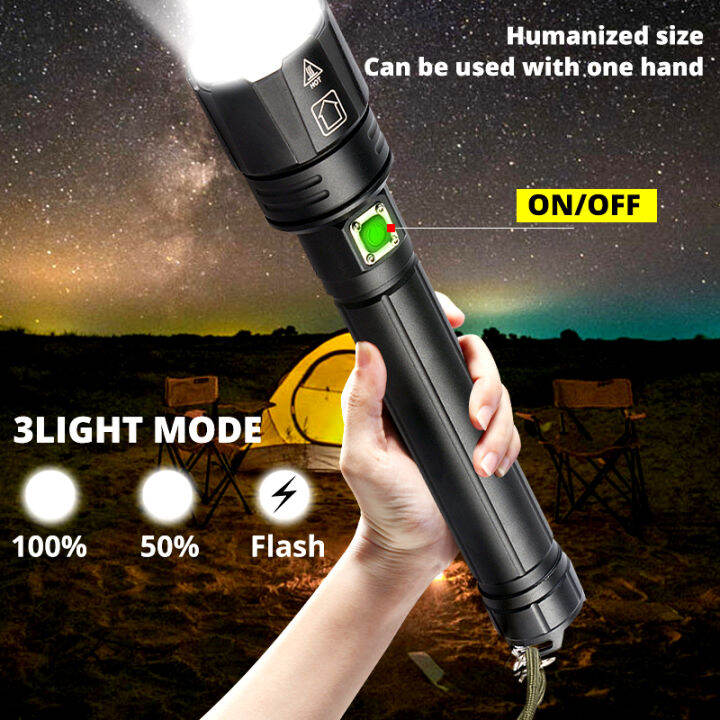 powerful-xhp90-3-led-flashlight-usb-rechargeable-tactical-flashlight-zoom-torch-lantern-for-outdoor-camping-fishing-hiking