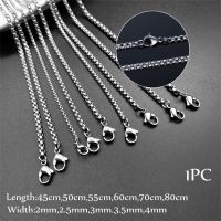 BEAUTY Cool Stainless Steel Necklace Women Men 2mm2.5mm3mm3.5mm4mm Chain Necklace Party Silver Color Jewelry Hip Hop Statement