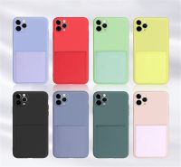 ☂♗ Liquid Silicone Card Slot Pocket Phone Case For iPhone 12 Mini 11 Pro Max XS Max XR X 8 7 Candy Color Soft Back Protective Cover