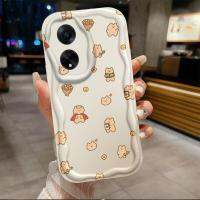 เคสสำหรับ OPPO A98 5G F23 5G ลายคลื่นสาวน่ารักรูปหมีไอศกรีมปลอกเคสโทรศัพท์นิ่ม