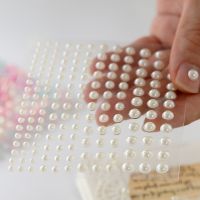 1 Sheet Plastic Semi-circular Pearl Decoration Stickers for DIY Crafts Scrapbooking Face Beauty Makeup Nail Art Cell Phone Stickers Labels