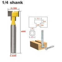 1ชิ้น1/4 "ก้าน T-ไม้ช่องเครื่องตัดมิลลิ่ง6.35Mm ก้านที่จับผลิตจากเหล็กกล้าเราเตอร์บิตสำหรับเครื่องมือทำไม้ Diy