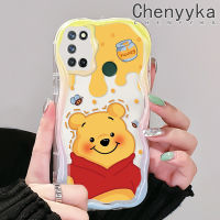 เคส Chenyyyka สำหรับ Realme 7 Pro 7i C17 Narzo 20 Pro น่ารักหมีน้ำผึ้งมีสีสันน่ารักเนื้อครีมนิ่มเคสมือถือกันกระแทกแบบใสที่สร้างสรรค์ปลอกป้องกันซิลิโคนโปร่งใสลายกล้องถ่ายรูป