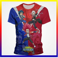 เสื้อยืด Beyblade Burst อะนิเมะพิมพ์ 3D สตรีทแวร์ผู้ชายผู้หญิงสบาย ๆ แฟชั่นพลัสขนาดเสื้อยืดฮาราจูกุเด็กเสื้อยืดเสื้อผ้าด้านบน XS-5XL