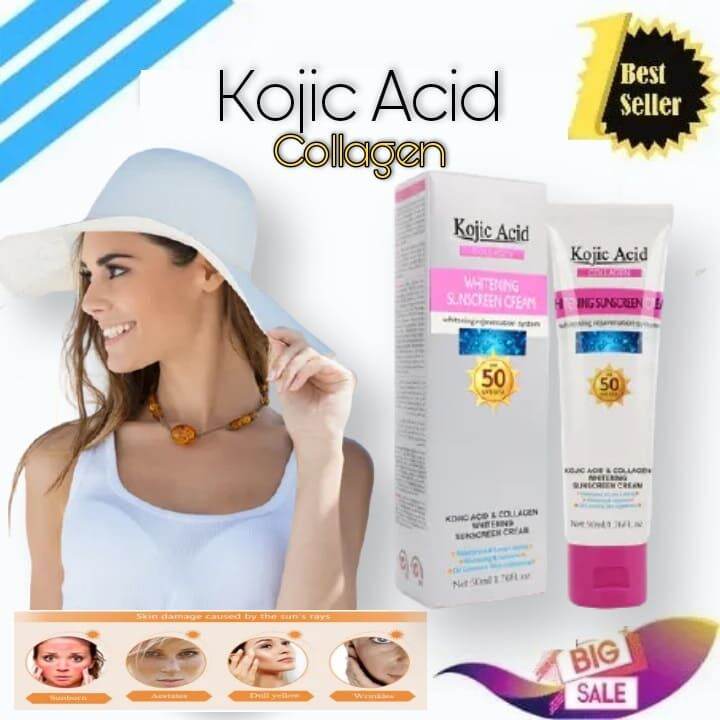 Original Kojic Acid Collagen Whitening Sunscreen Cream Face Whole Body Oil Control Waterproof 2169