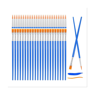126Pcs Paint Brush Bulk, Small Paint Brushes with Flat and Fine Tips,for Kids Classroom Acrylic Oil Watercolor Body Nail