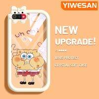 YIWESAN เคสสำหรับ Realme C2 C2S เคส A1K OPPO เคสลายการ์ตูนน่ารัก SpongeBob แฟชั่นสีสันสดใสเคสโทรศัพท์กันกระแทกแบบใสนิ่มผูกโบว์สุดสร้างสรรค์เคสซิลิโคนใสรูปสัตว์ประหลาดตัวเล็กป้องกันเลนส์กล้อง