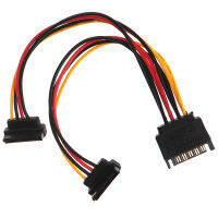 UNI 90องศา SATA 15-PIN MALE TO 2X15P FEMALE Y Splitter ADAPTER สายไฟ