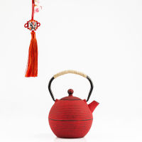 BORREY 680Ml Cast Iron Teapot With Removable Infuser Japanese Handmade Tetsubin Gas Stove Water Kettle Puer Oolong Red Teapot