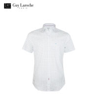 Guy Laroche เสื้อเชิ้ตคอปก แขนสั้น ลายพิมพ์ สีขาว Slimfit  (BAC5200S0WH)