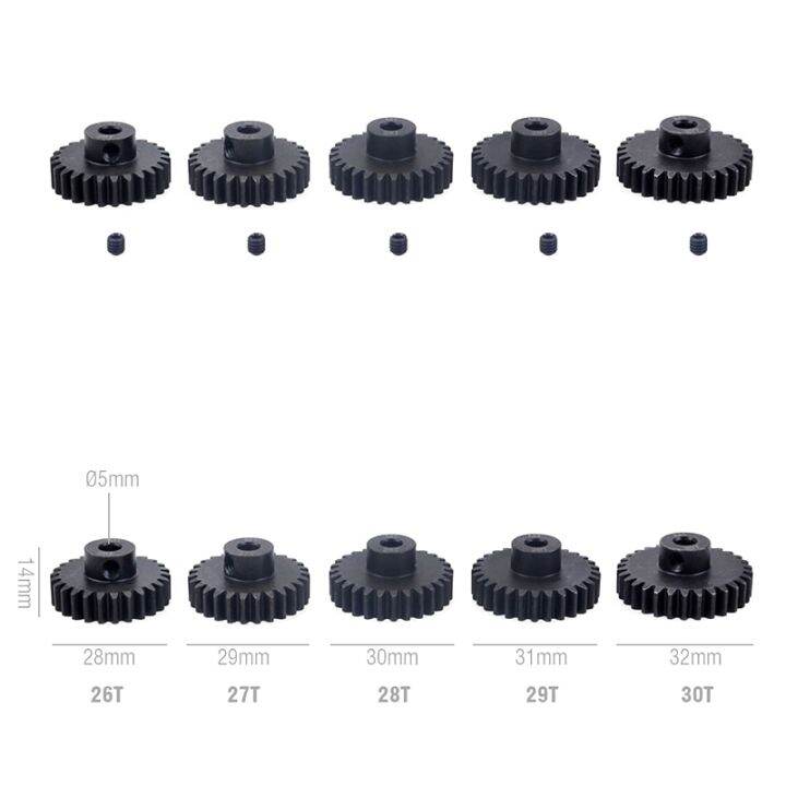 m1สีดำขนาด5มม-11ตัน12t-14t-15t-17t-18t-20t-21t-22t-24t-25t-28t-30t-เกียร์มอเตอร์ปีกนกโลหะเหล็กสีดำสำหรับ1-10รถโมเดล-rc-มอเตอร์ไฟฟ้า-moto