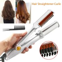 [HOT XIJXLKLKWMN 516] Hair Curling Iron Max 2 Way Rotating Hair Curler 2 In 1 Hair Curler Straightener Brush Smoothing Hair Iron Electric Hairbrush