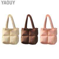 Yaouy Puffy Shoulder Bag Large  Plain Comfortable Simple Padded  for School Office Shoppinga a