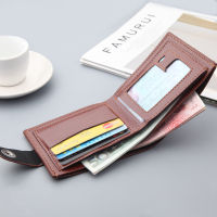 Mens wallet Soft Leather Buckle Short Wallet Credit Card Holder Coin Purse For Man Money Clip Small Bag