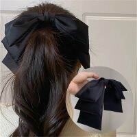 【CC】♟  New Big Hair Clip Bows Pink Layer Pin Korean Fashion Pinches for Accessories