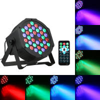 AC90-240V 24W 36 LEDs RGB Mini Stage Par Light Lighting Fixture with IR Remote Control Controller Supported Sound Activated/ Auto-running/ DMX512/ Master-slave for Home Party Decoration