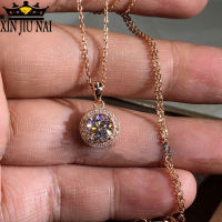 925 sterling silver pendant female luxury micro inlaid simulation diamond necklace classic round retro money simple atmosphere