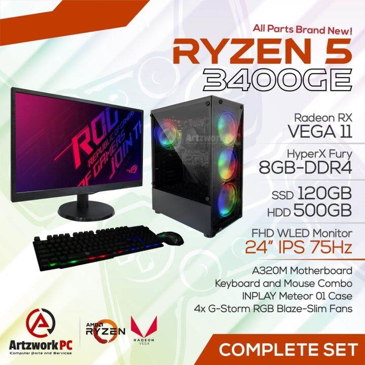 AMD RYZEN 5 3400GE 24 Monitor Complete Computer Desktop Set | Lazada PH