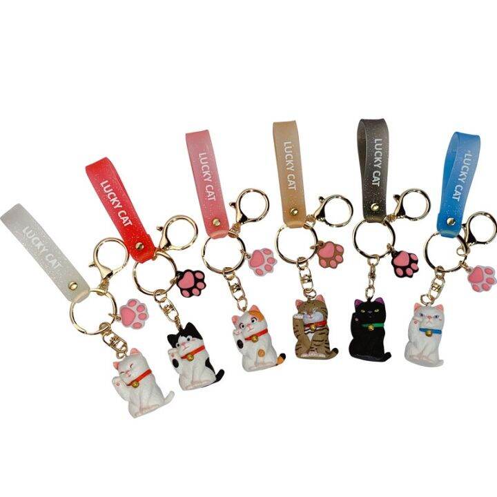 for-women-cute-lucky-cat-keychains-cartoon-kitten-doll-key-chain-with-lanyard-kids-toy-car-pendant-bag-key-ring-girl-llaveros