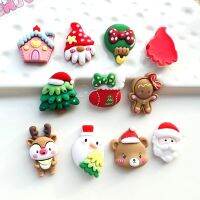 20Pcs Christmas Santa Tree Snowman เรซิ่น Cabochon Flatbacks Fit โทรศัพท์ Deco อะไหล่ Scrapbooking Craft DIY โบว์ผมอุปกรณ์เสริม