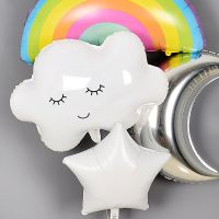 white rainbow smile white clouds aluminum film balloon childrens first birthday party decoration Colanders Food Strainers