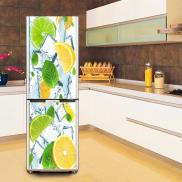 Tranh dán tủ lạnh Decan trang trí tủ lạnh 3d Cam & Chanh