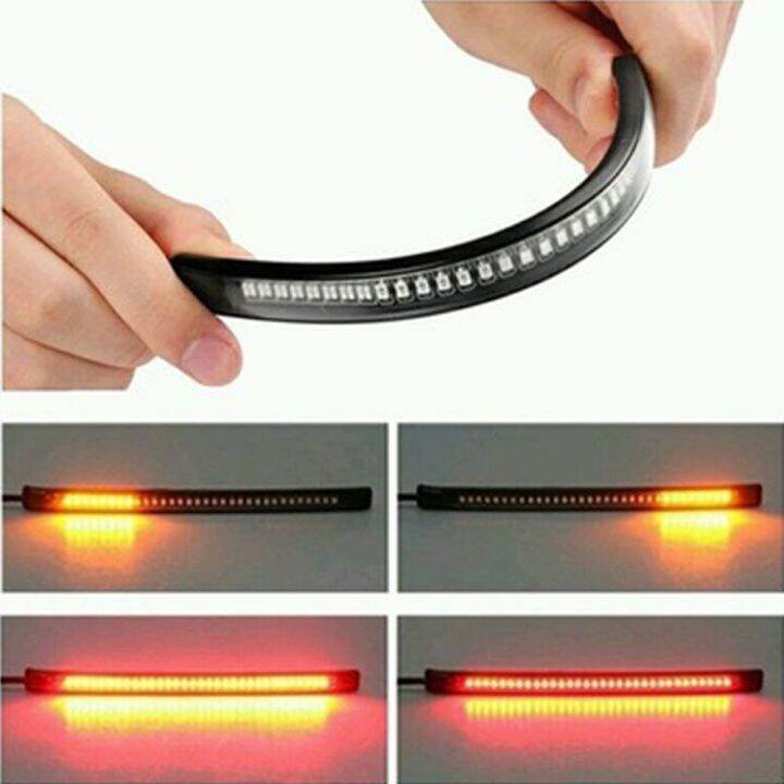 Flexible 48 LED Motorcycle Light Bar Strip Turn Signal Tail ke for