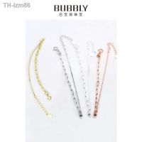 ? ของขวัญ DIY ของขวัญเครื่องประดับ S925 Silver Square Neutral Chain Screw Bracelet Road Pass Hand Jewelry DIY Material Ins Empty Holder