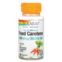 Solaray, Food Carotene with Beta Carotene &amp; Carotenoid Complex, 500 mcg (10,000 IU)