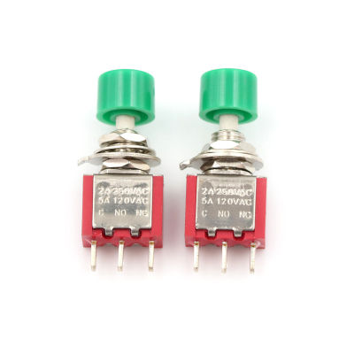 Rayua 2ชิ้น3pin สวิตช์ปิดเปิดปุ่มกด PS-102 DS612 1NO 1NC