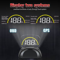 รถ Hud Head-Up Display Gps Obd Dual-Mode Digital Display กระจกนาฬิกาจับเวลาโปรเจคเตอร์ดัดแปลง Parts【fast】