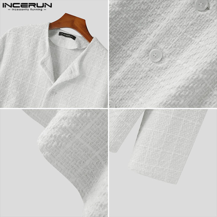 incerun-เสื้อแจ็คเก็ตบุรุษกระดุมแถวเดียวสำนักงานอย่างเป็นทางการทนกว่าเสื้อลำลองเสื้อ-สไตล์เกาหลี