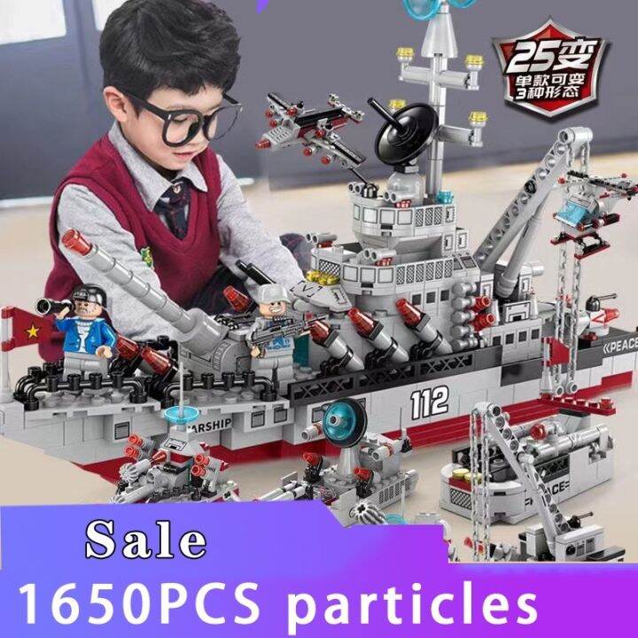 1000Pcs Aircraft Carrier Building Blocks Warship WW2 Battleship Navy