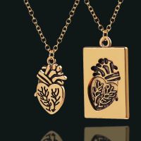 Puzzle Jewelry Couple Collares Anatomical Heart Necklace Women Valentine Day Gift Stainless Steel Chain Pendant Collares 2022