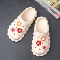 Summer Women Slippers Quick Dry Wedge Garden Shoes Outdoor Beach Sandals Increased Flip Flops Flower Clogs For Girls Size 45